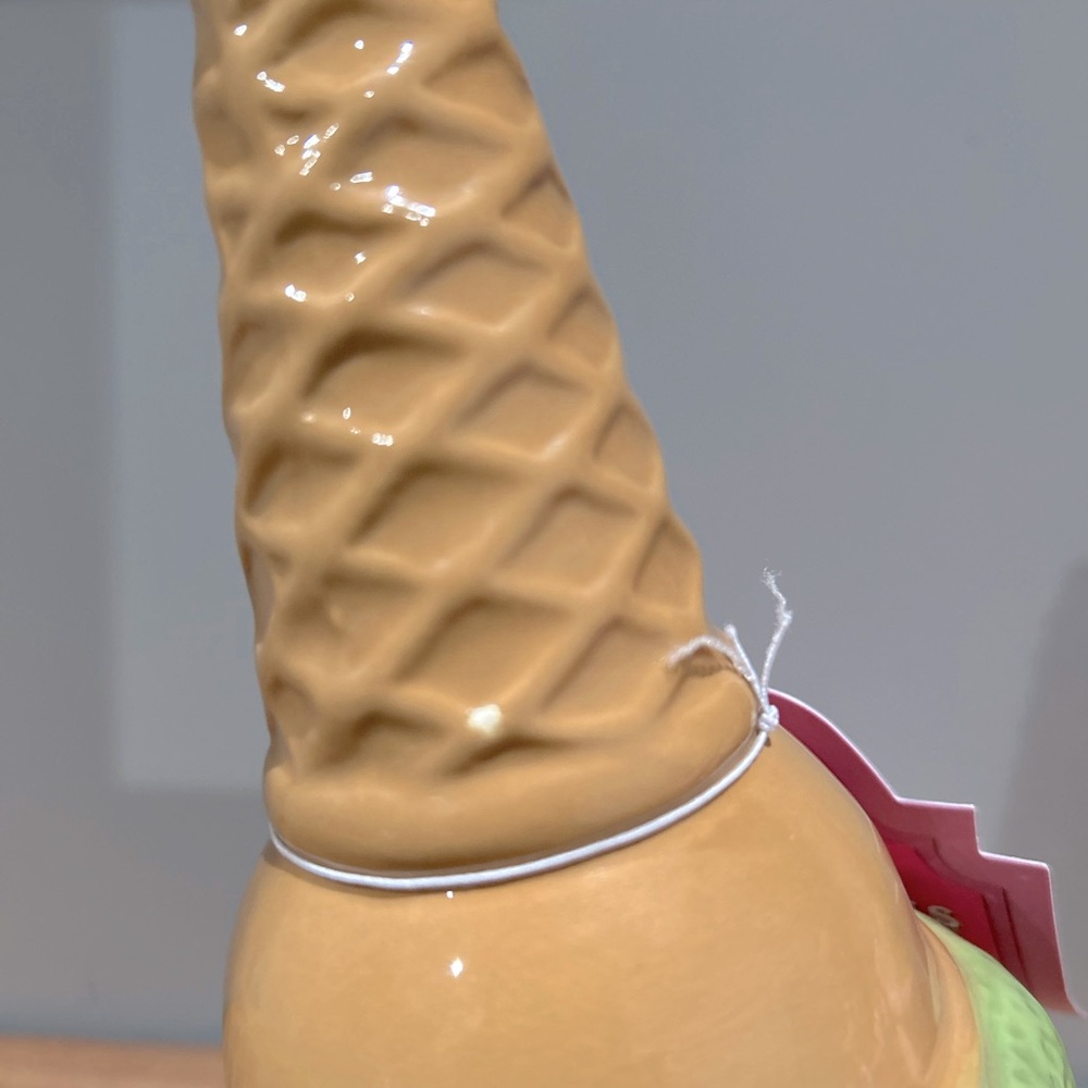NWT Summerween Ceramic Green Skull Ice Cream Cone - Picture 5 of 5